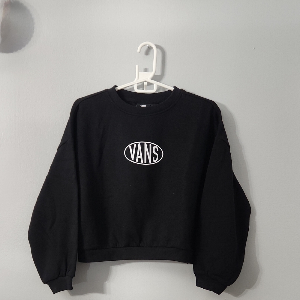 Vans Black Croped Crewneck Sweatshirt